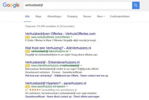 Google zoekresultaten advertenties top